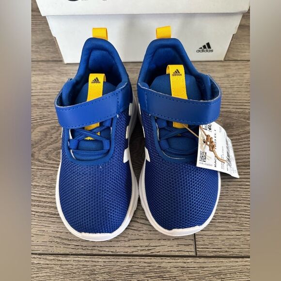 Adidas Blue and Yellow Sneakers with Velcro Closure - Picture 2 of 6